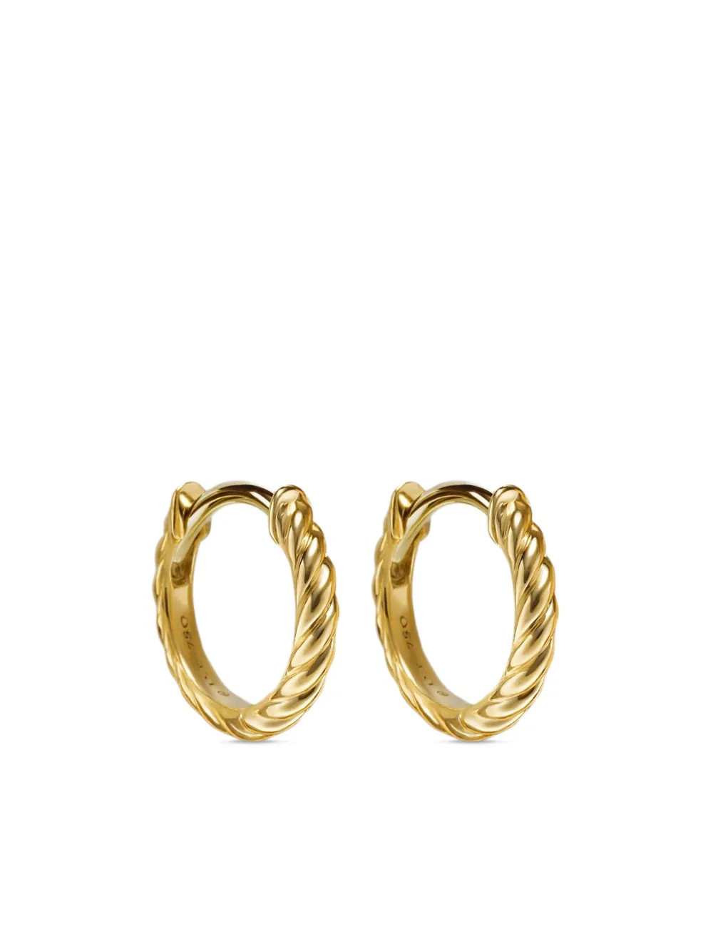 David Yurman 18kt yellow gold Sculpted Cable Micro huggie hoop earrings (10.7mm) | Farfetch Global