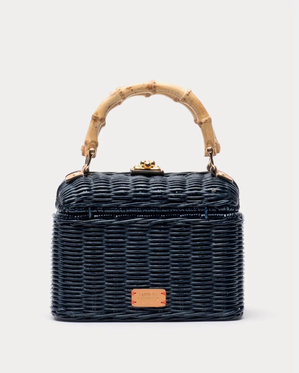 Hannah Lunchbox Wicker Navy | Frances Valentine