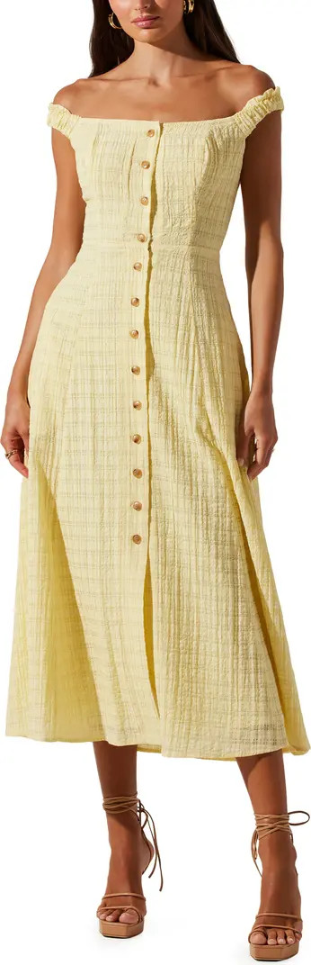 Harlyn Off the Shoulder Textured Midi Dress | Nordstrom