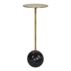 Uttermost Gimlet Contemporary Metal and Marble Drink Table in Black and Brass | Cymax