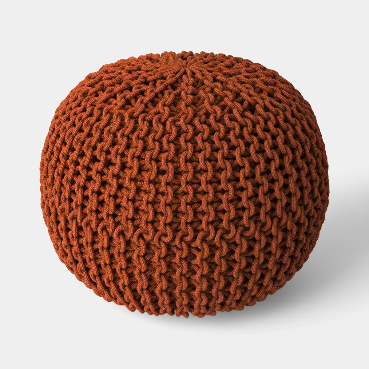 16"x22" Rope Knit Pouf Orange - Threshold™ | Target