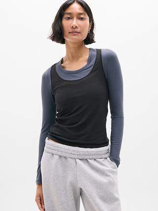 Perfect Rib Layered Top | Athleta