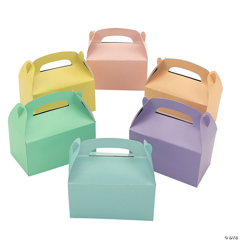 Pastel-Colored Treat Boxes - 12 Pc. | Oriental Trading Company
