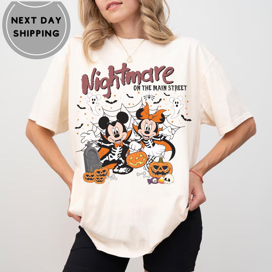 Disneyworld Nightmare on Main Street Sweatshirt, Disneyland Halloween Shirt, Halloween Mickey Min... | Etsy (US)