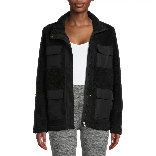 Avia Women's Faux Sherpa Utility Jacket, up to Size XXXL - Walmart.com | Walmart (US)