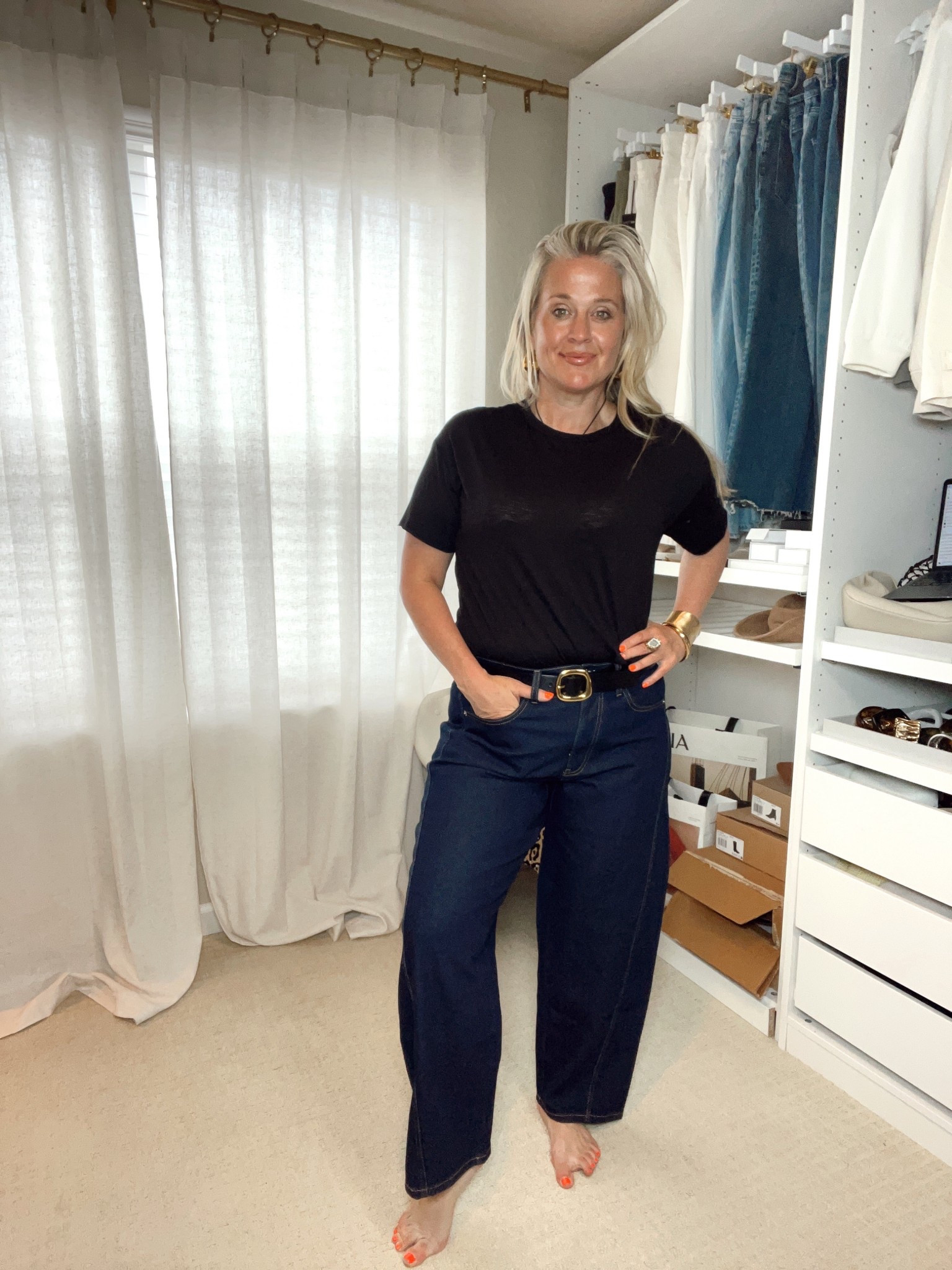 
 ✨Tap the bell and ❤️ for over 40 fashion, midlife style, midsize fashion and luxury looks for less. 

⬇️Sizing information:
Wearing 12, tts 

I used to dread buying jeans in August—too hot for layers, too soon for fall 😅. These barrel jeans actually flatter my midlife, midsize belly, have the perfect stretchy, comfy fabric, and the versatile barrel leg works with moccasins, flats, or clogs. Perfect now and into fall 🍂!

Grab one before they not "you" (said in video) perimenopause in full force! 🙈

👑"Helping you look good, feel good!" - Lindsey Denver

#WalmartPartner #WalmartFashion #FallDenim #MidlifeStyle #MidsizeFashion #JeansForCurves #BellyFriendlyJeans #BarrelJeans #DenimStyle #TransitionalStyle #SummerToFallFashion


Follow my LTK @Over40andmidlife on the @shop.LTK app to view this post and get my exclusive app-only content!

#liketkit 
@shop.ltk
https://liketk.it/5lvAL

#LTKMidsize #LTKFindsUnder50 #LTKOver40