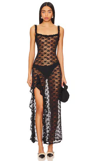 Drew Sheer Maxi Dress in Black | Revolve Clothing (Global)