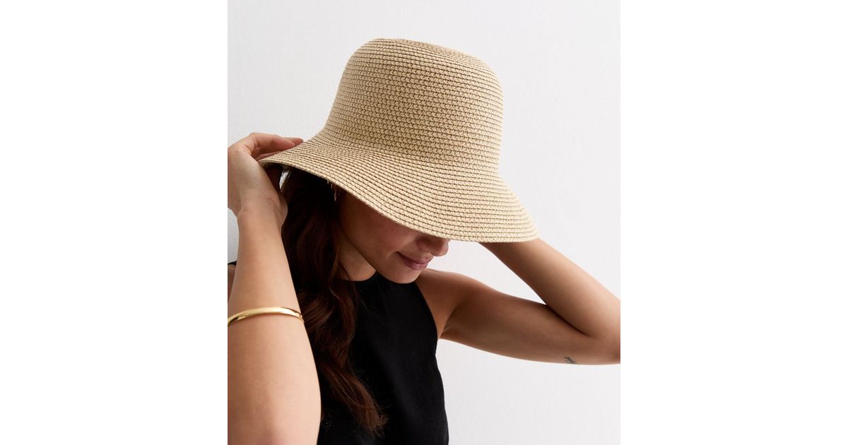 Stone Straw Effect Packable Bucket Hat | New Look | New Look (UK)