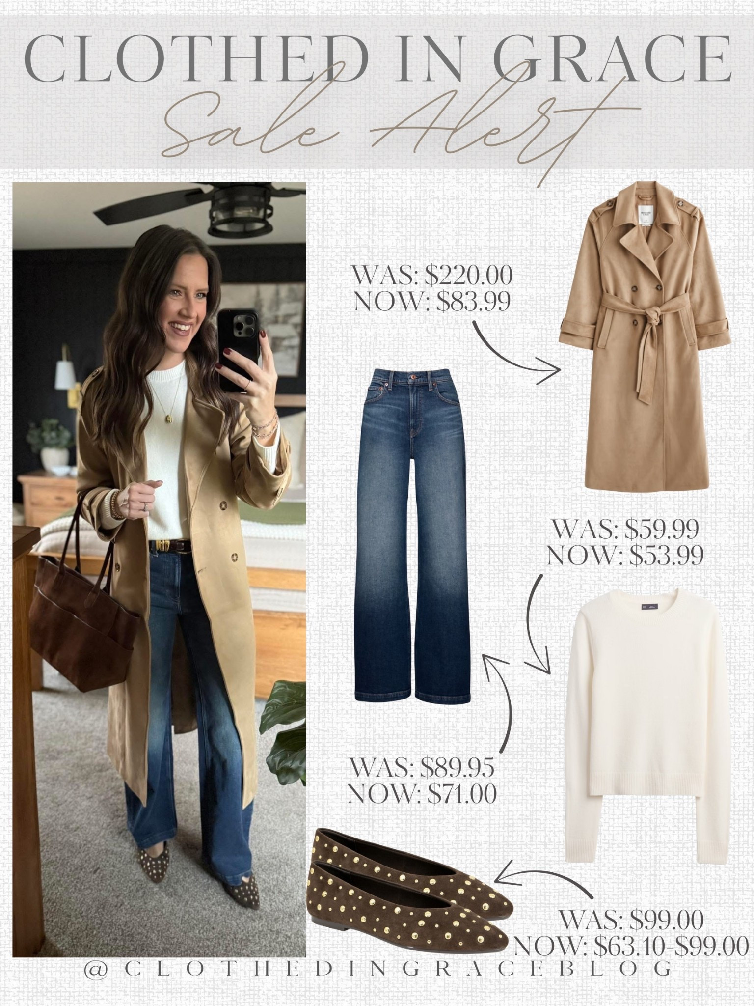 Outfit on sale 

Coat - small
Jeans - 26 long 
Sweater - medium tall 