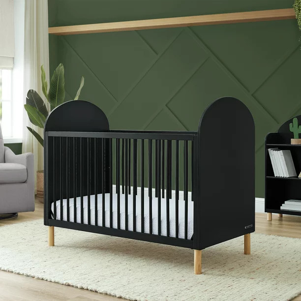 Delta Children Reese 4-in-1 Convertible Crib - Greenguard Gold Certified, Ebony/Natural | Walmart (US)