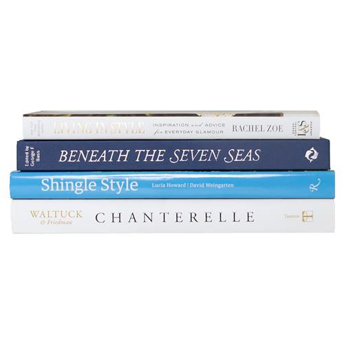 Parid Coastal Beach Blue Hardback Decorative Books - Set of 5 | Kathy Kuo Home