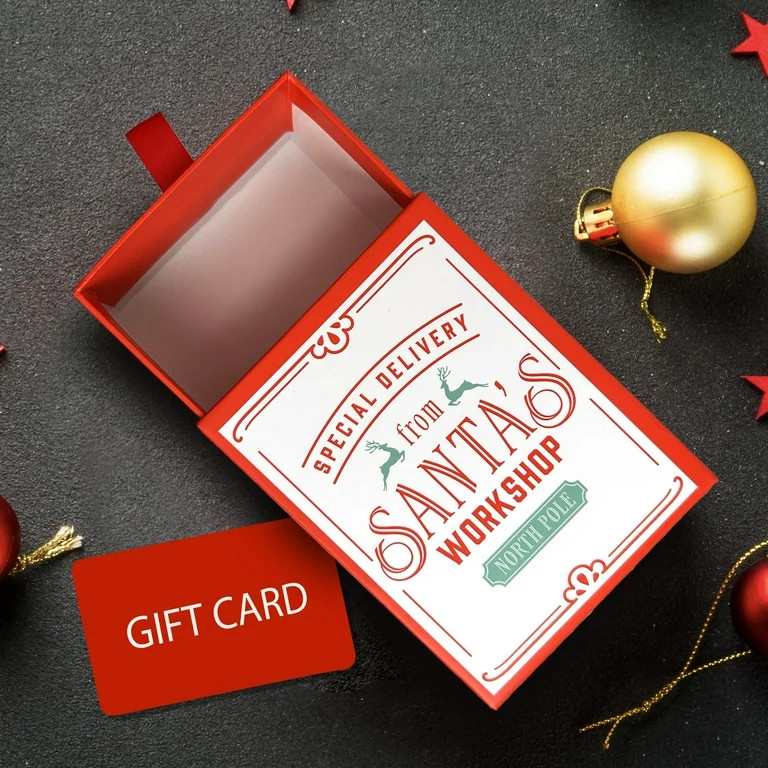 Christmas Ribbon Pull Small Gift Card Holder, Red Santa's Workshop, by Holiday Time | Walmart (US)