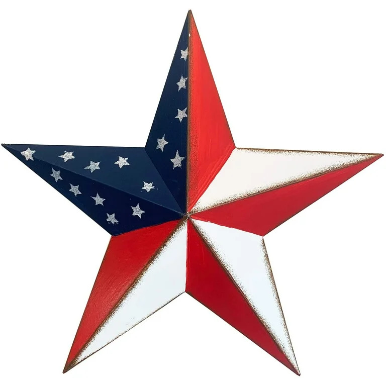 Metal Patriotic Old Glory Americana Flag Barn Star Wall Decor July of 4th Independence Day Decor | Walmart (US)