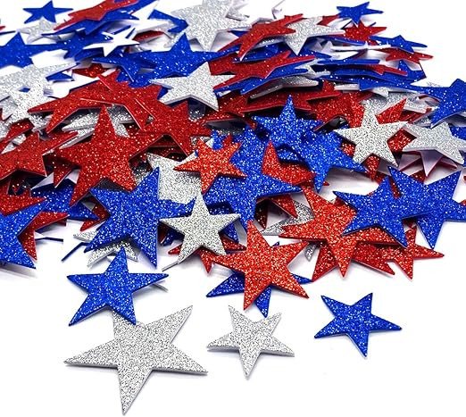 200 Pcs Glitter Star Stickers Patriotic Decoration Self Adhesive Star Shape Glitter Foam Sticker ... | Amazon (US)