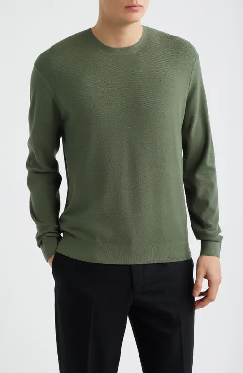 Theory Riland Crewneck Sweater in Light Ivy at Nordstrom, Size Large | Nordstrom