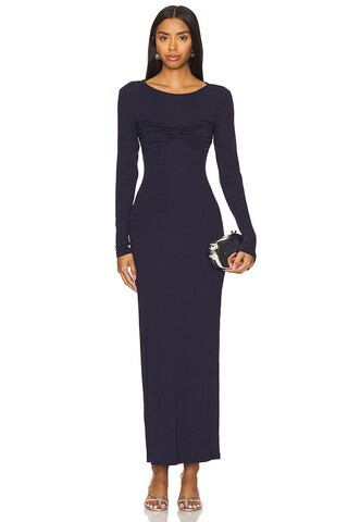 x REVOLVE Zofia Jersey Dress in Navy Long Sleeve Wedding Guest Dress Long Sleeve Maxi Dress Winter | Revolve Clothing (Global)