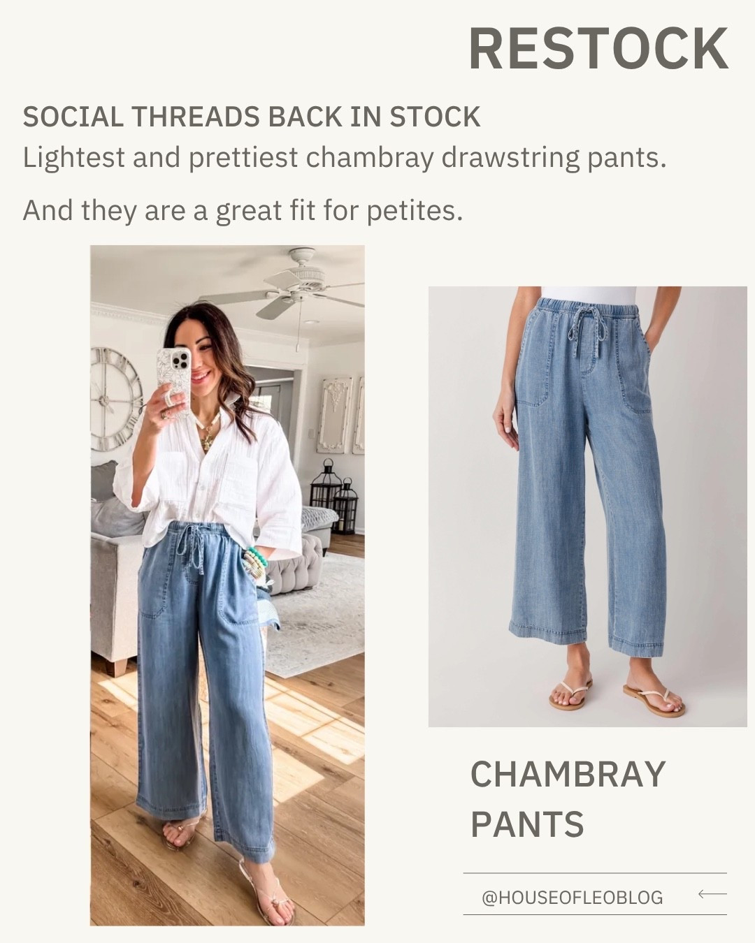 Wearing small chambray pants

#LTKPetite #LTKOver40