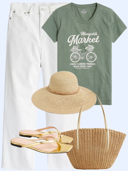 Love a cute t-shirt and white jeans spring outfit 

#LTKfindsunder100 #LTKshoecrush #LTKover40