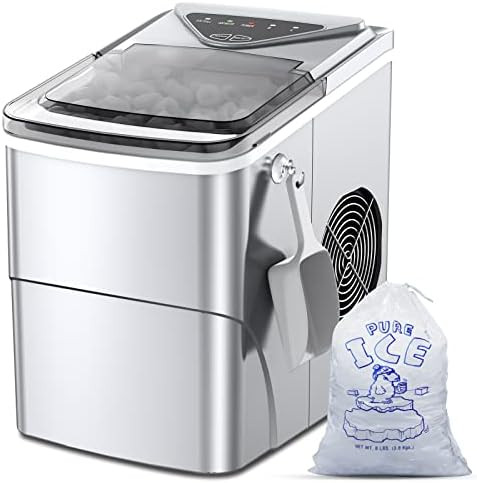 Ice Makers Countertop, Self-Cleaning Function, Portable Electric Ice Cube Maker Machine, 9 Ice Cubes | Amazon (US)