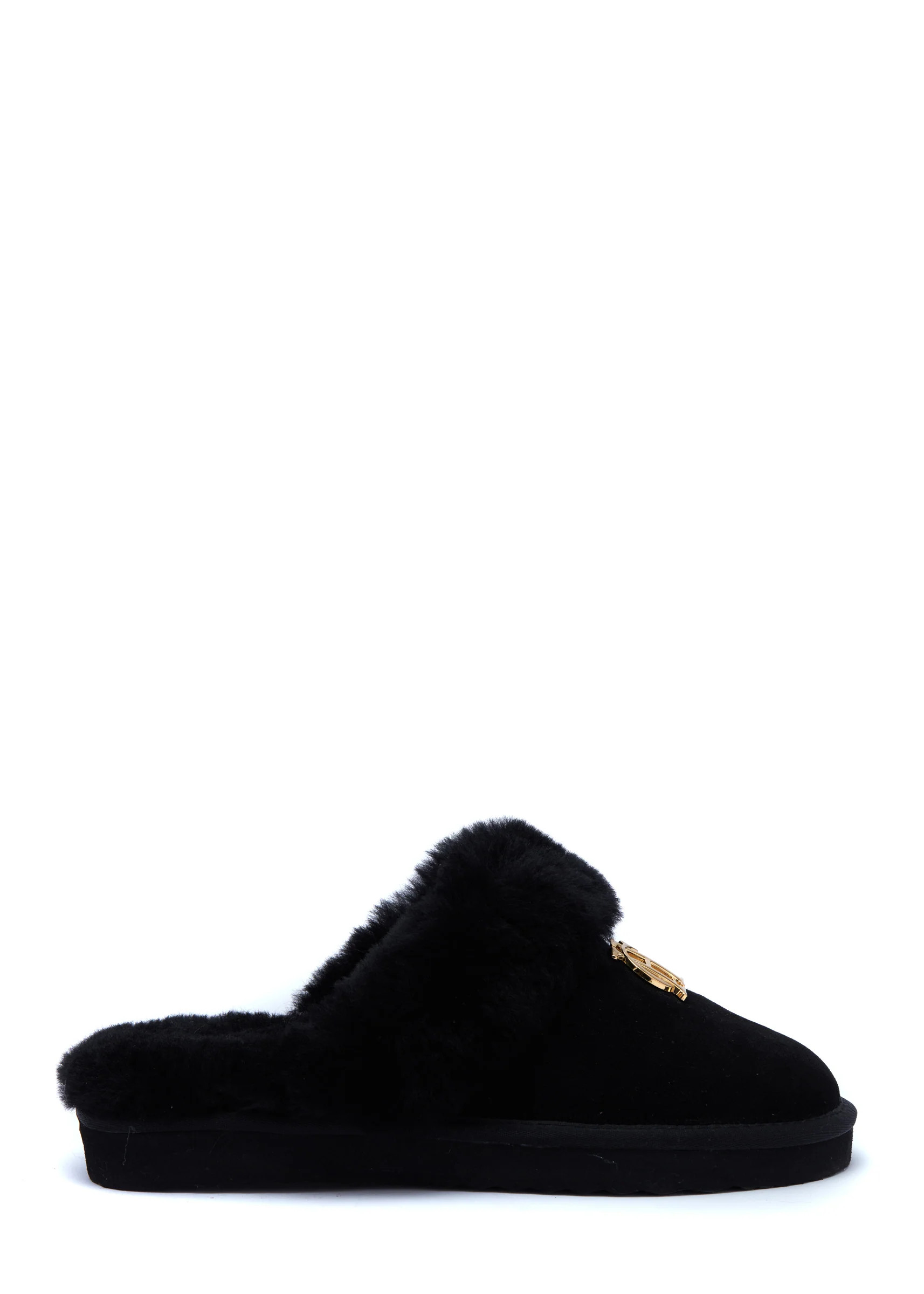 HC Shearling Slipper (Black) | Holland Cooper
