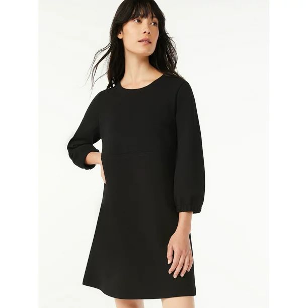 Free Assembly Women's Crewneck Swing Dress - Walmart.com | Walmart (US)