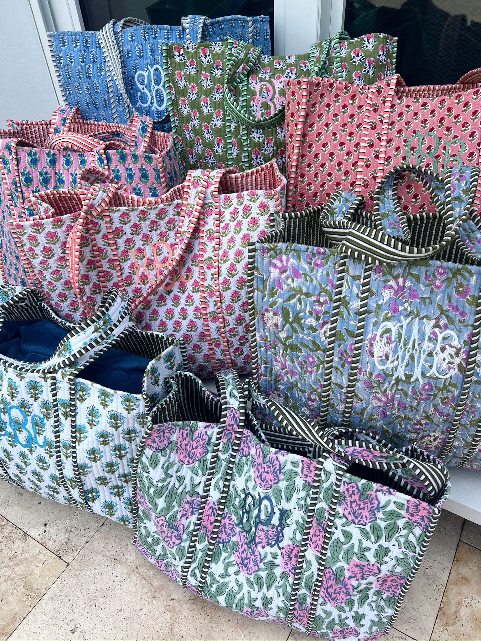 Quilted Block-Print Tote Bag | KenzKustomz