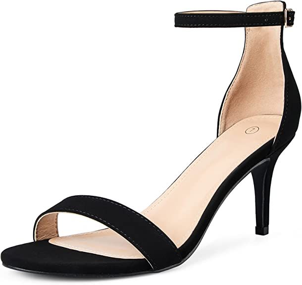 mysoft Women's Stilettos Pump Heel Sandals Ankle Strap Open Toe | Amazon (US)