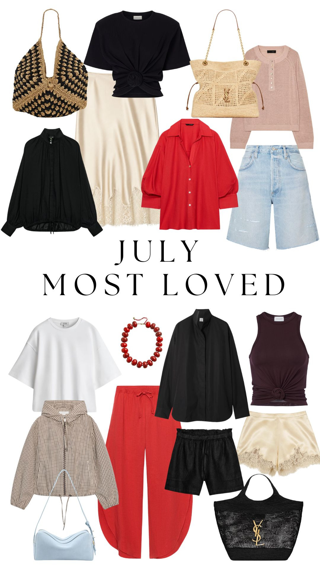 July most loved! 

Summer Style, Summer Outfit, Holiday Style, Vacation Outfit, Pop of Red, Summer Inspiration, Summer Shirt, Satin Shorts, Satin Skirt, Designer Bag

#LTKsummer #LTKuk #LTKtravel