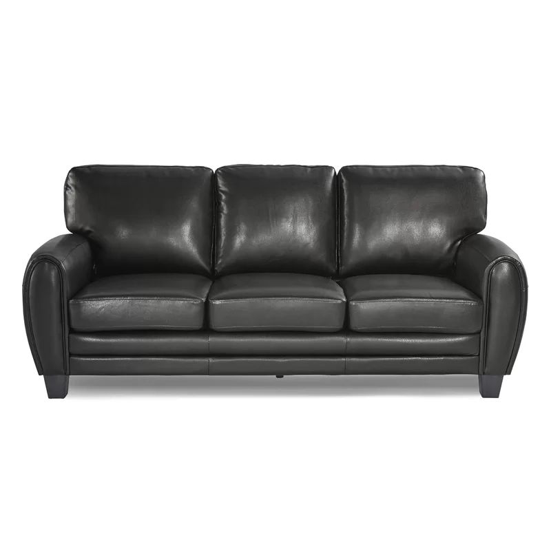 Leith Faux Leather 84.25" Wide Round Arm Sofa | Wayfair North America