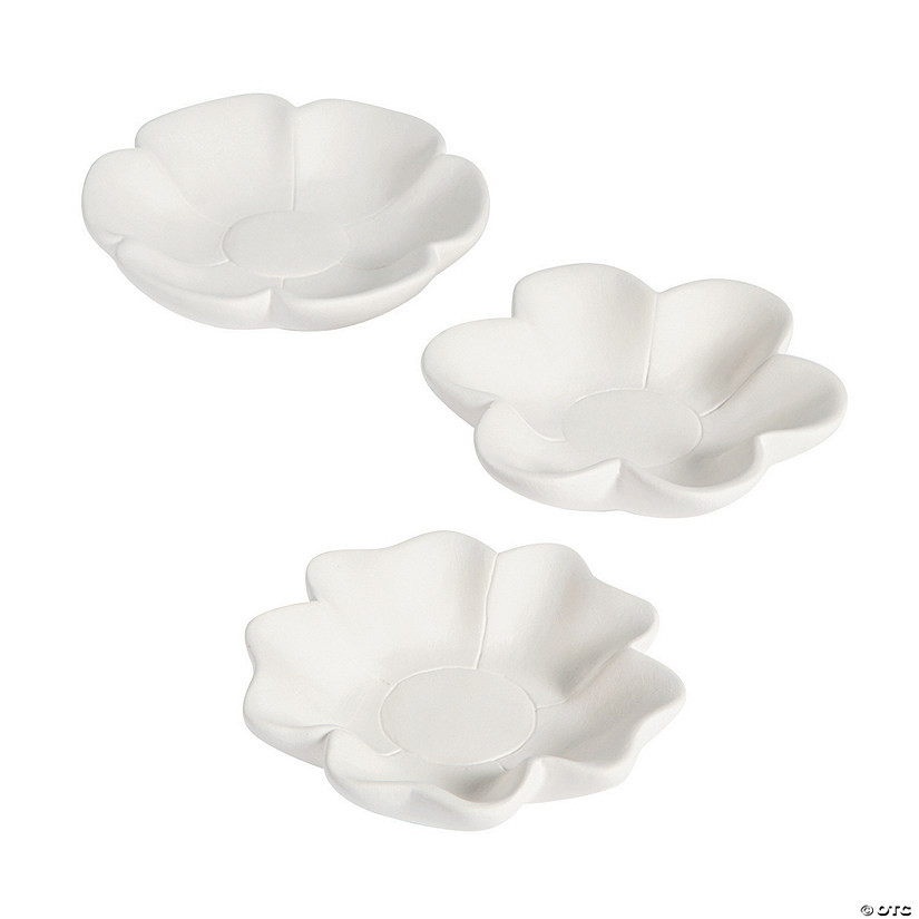 4" Diam. Plain White Ceramic DIY Mini Flower Style Bowls - 12 Pc. | Oriental Trading Company