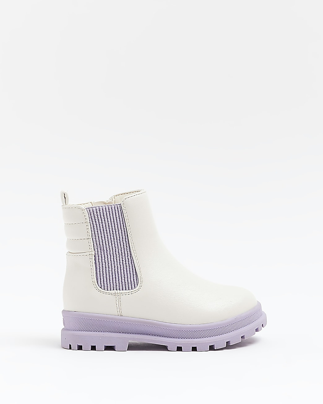 River Island Mini Girls Cream Padded Chelsea Boots | River Island (US)