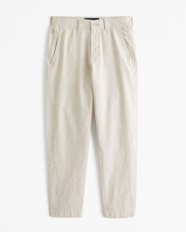 Fixed Waist Linen-Blend Pant | Abercrombie & Fitch (US)