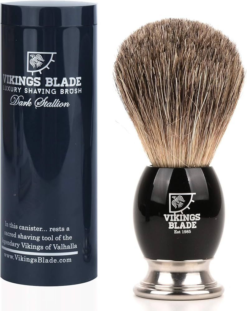 Luxury Shaving Brush for Men by VIKINGS BLADE, Ultra Heavy Acrylic & 316L Steel Handle, Super Str... | Amazon (US)