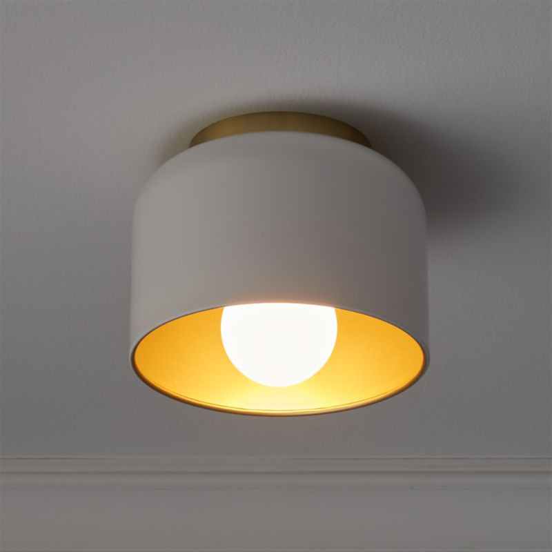 Bell White Modern Flush Mount Light + Reviews | CB2 | CB2