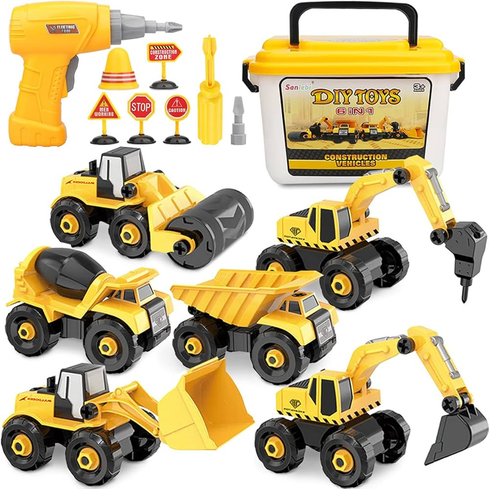 Take Apart Truck Car Toys with Electric Drill - DIY Construction Vehicles Excavator Toy Set with ... | Amazon (CA)
