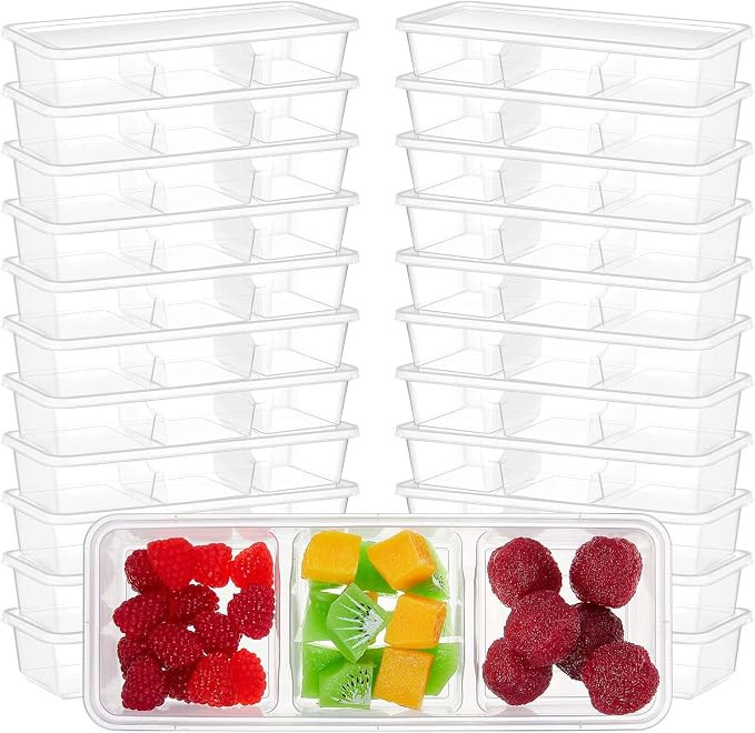 Hushee 25 Pack 17 oz Small Meal Prep Containers with 3 Compartments Snack Containers with Lid Dis... | Amazon (US)