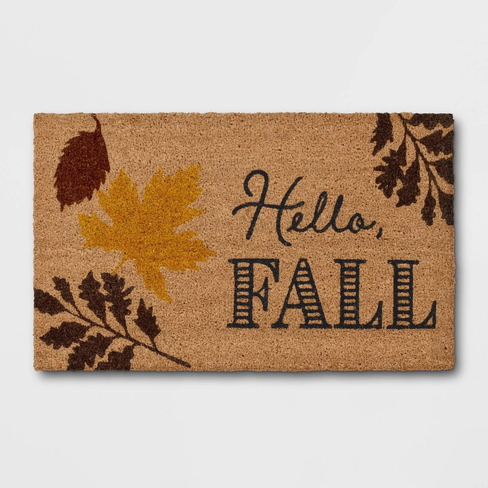 1'6""x2'6"" Hello Fall Harvest Doormat Brown - Threshold | Target