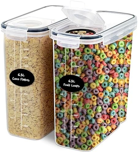 DWËLLZA KITCHEN EXTRA LARGE Cereal Containers Storage (6.3L / 213OZ) Set of 2 Family Size Bulk C... | Amazon (US)