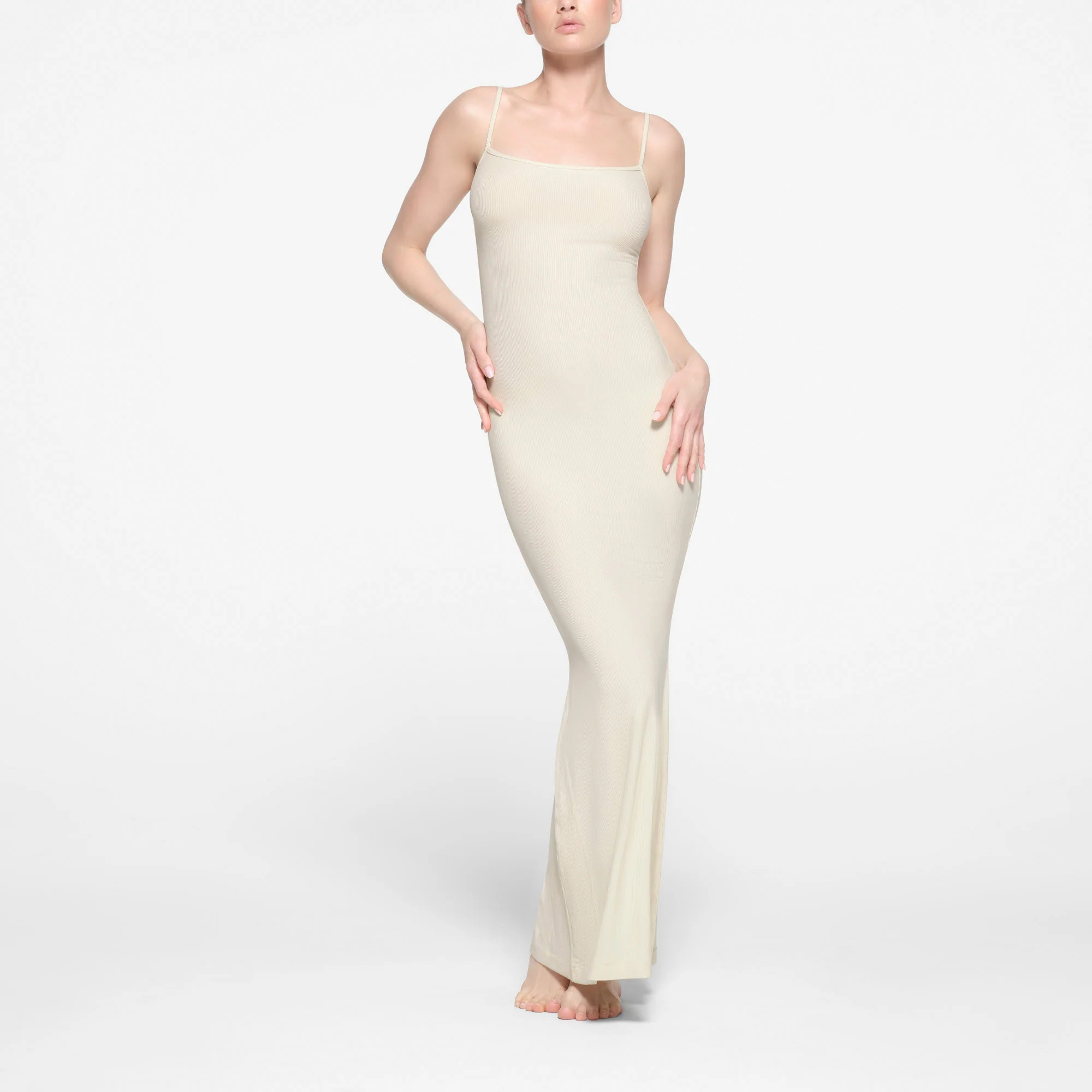 SKIMS Long Slip Dress | White | 2XS | Soft Lounge | SKIMS (US)