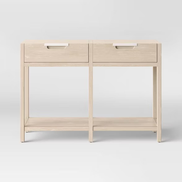 Porto 2 Drawer Wood Console Table Bleached Wood - Project 62™ | Target