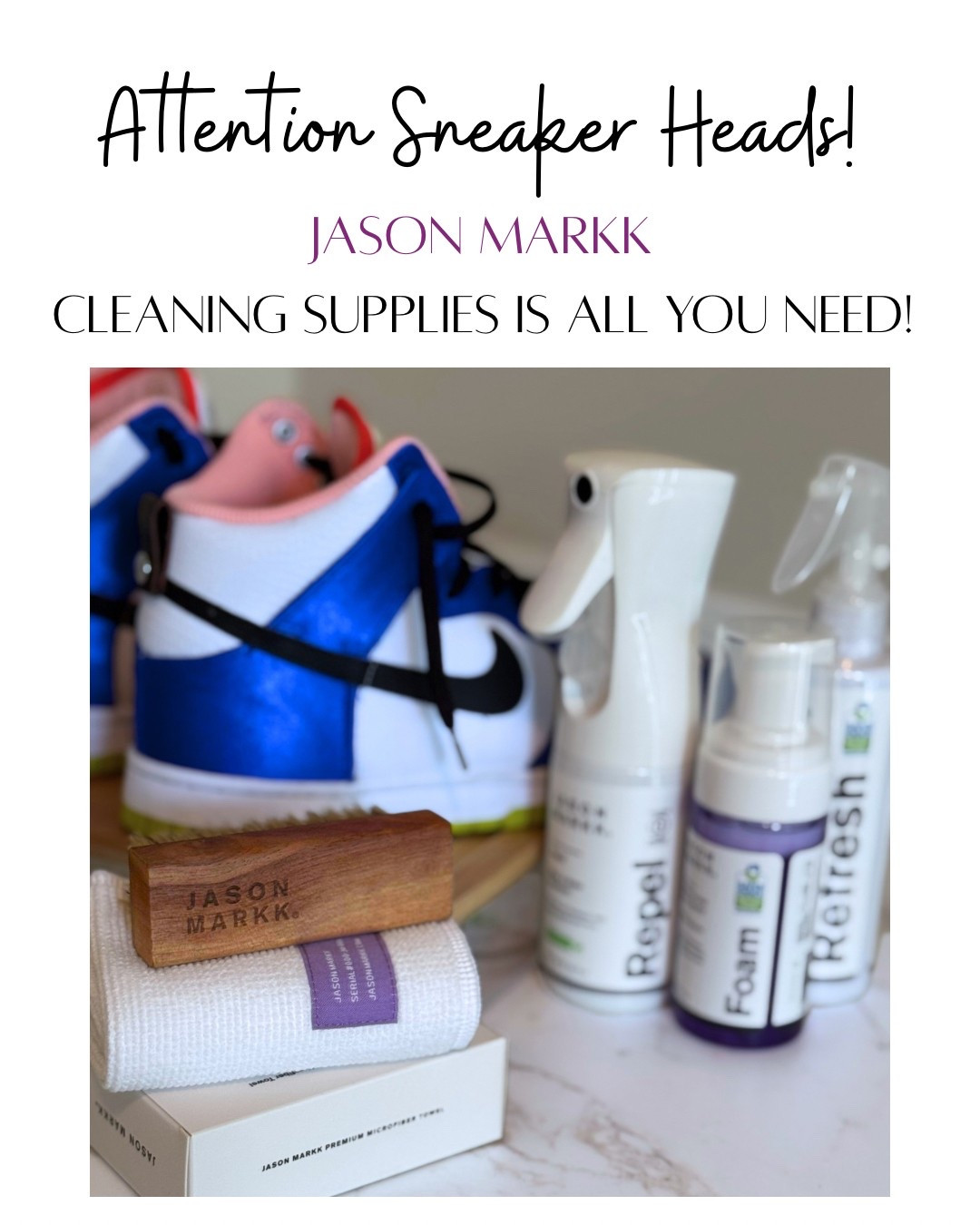 My husband and I are major sneaker heads, so Jason Markk is a staple in our house! The product is safe and affective. Our hats and sneakers look brand new after a quick clean! 

#LTKMens #LTKGiftGuide #LTKStyleTip