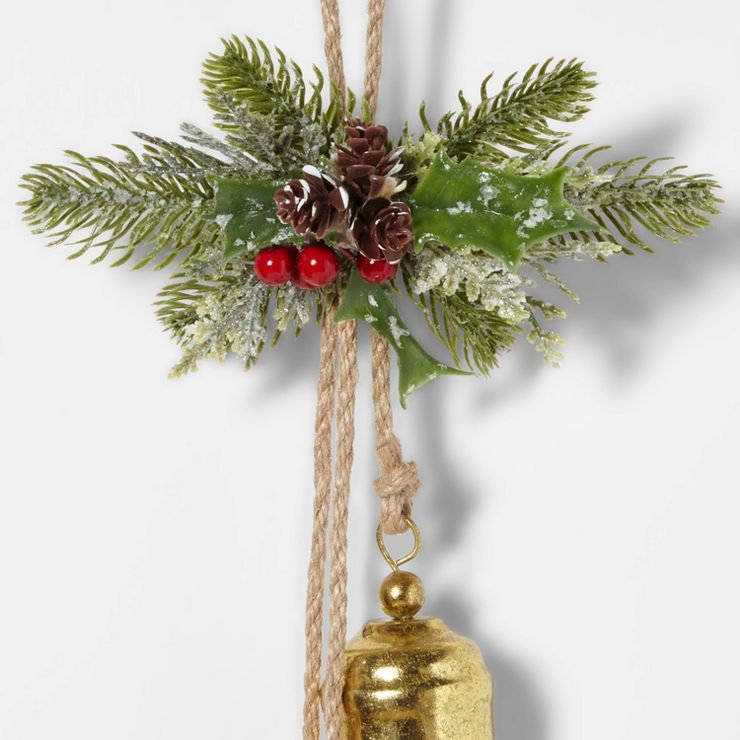 Hanging Decorative Gold Bells with Greenery - Wondershop™ | Target