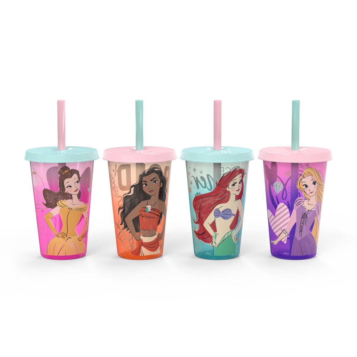 Disney Princess 16.5oz 4pk Plastic Color Change Tumblers -Zak Designs | Target