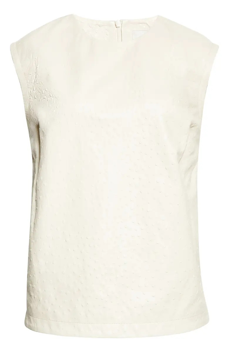 LOULOU DE SAISON Fiza Ostrich Embossed Lambskin Leather Top | Nordstrom | Nordstrom