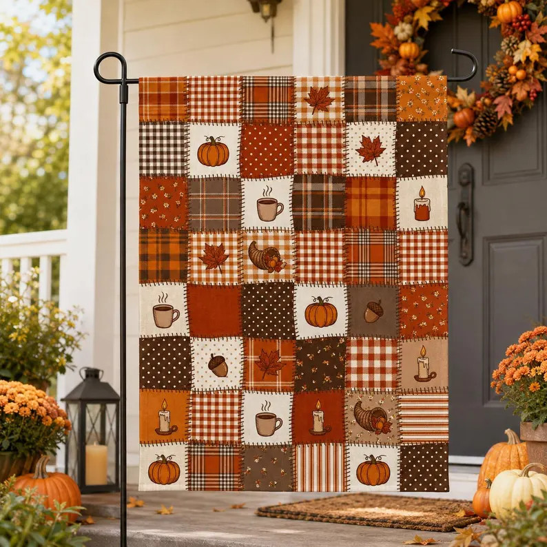 Harvest Festival Garden Flag Autumn Patchwork Yard Sign Thanksgiving Outdoor Decor Country Fall P... | Etsy (Global)