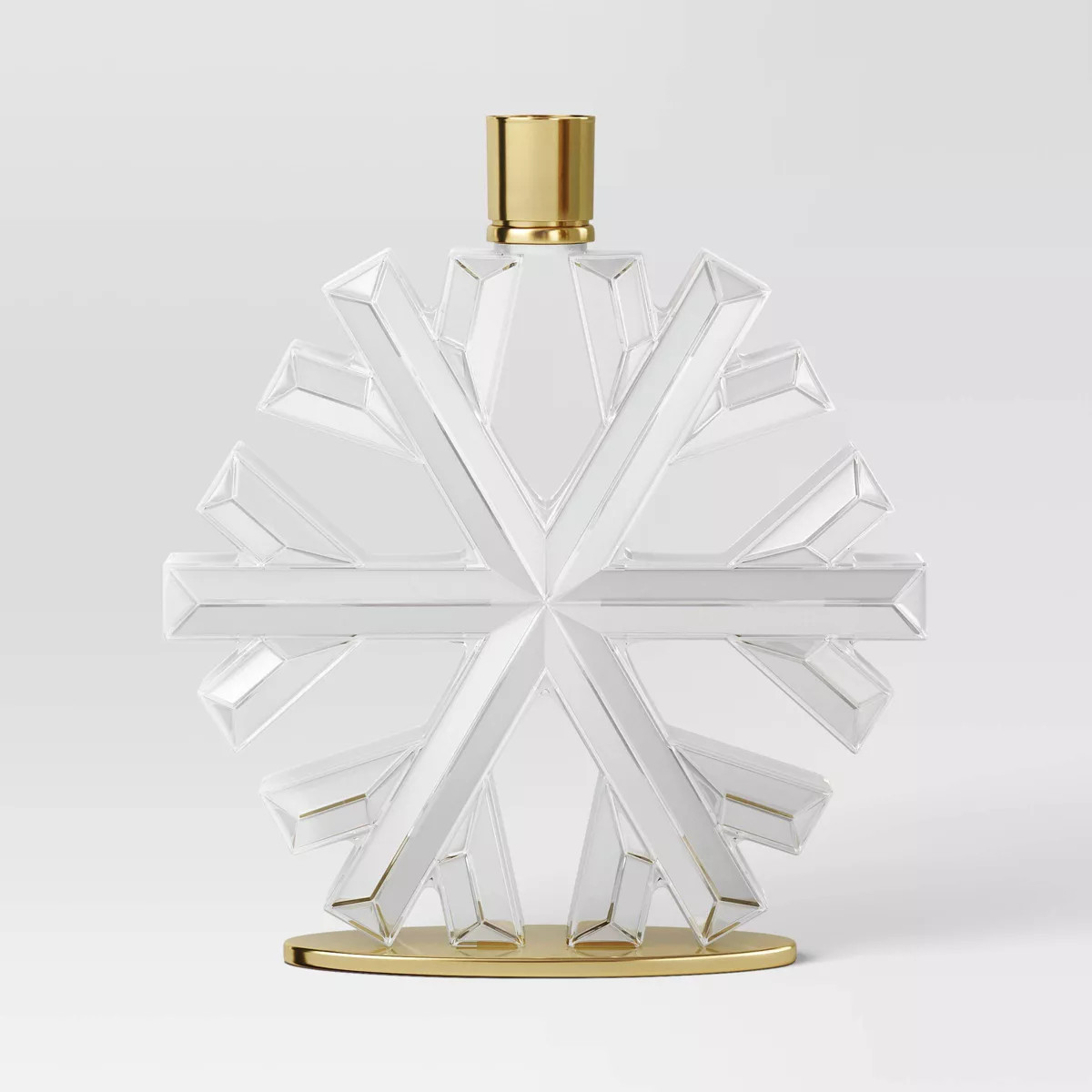 6.8"x6.6" Taper Acrylic Snowflake Christmas Sculpture Candle Holder Clear - Wondershop™ | Target