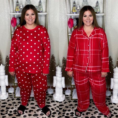 The cutest plus size Christmas pajamas from @walmartfashion! I’m wearing the 3X in both sets. #walmartpartner #walmartfashion 

#LTKHoliday #LTKGiftGuide #LTKplussize