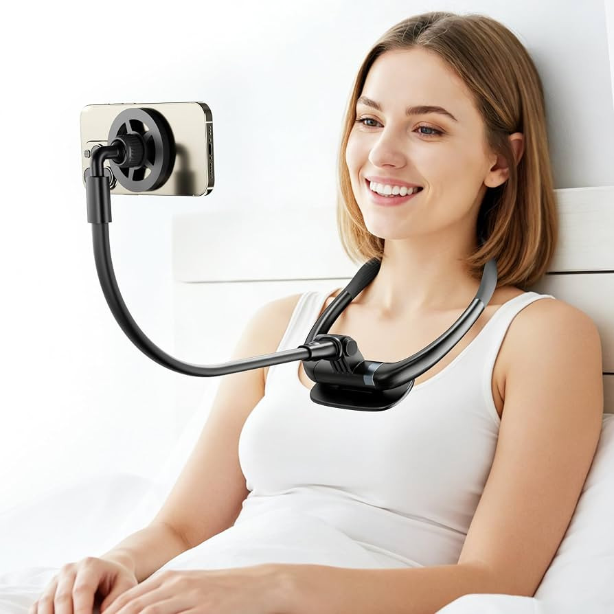 LenTok Magnetic Neck Phone Holder for Reading in Bed, One-Hand Operation Comfortable Lazy Cell Ph... | Amazon (US)
