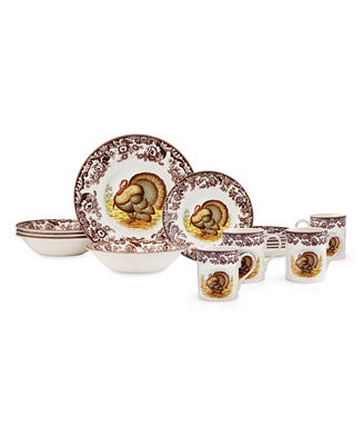 Spode Woodland Turkey 16 Pc. Dinnerware Set, Service for 4 - Macy's | Macy's