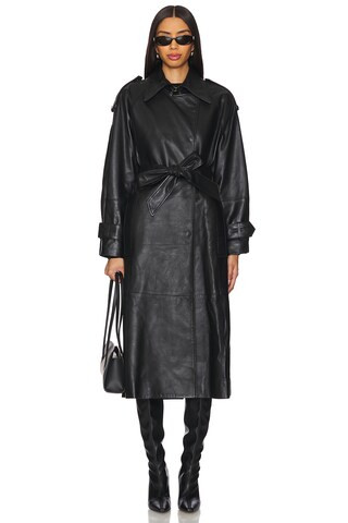 Ivy Oak Lilith Leather Trench Coat in Black from Revolve.com | Revolve Clothing (Global)